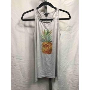 Parade Street Products Womens Gray Pineapple Graphic Racerback Tank Top Size M